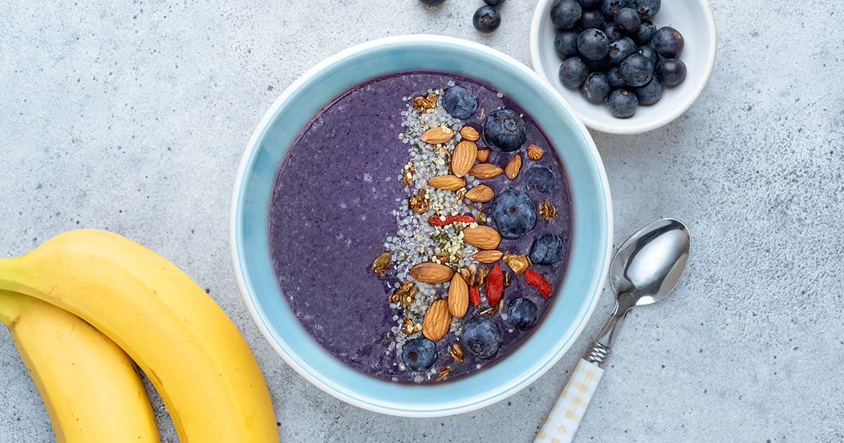 Blueberry Antioxidant Protein Smoothie Bowl